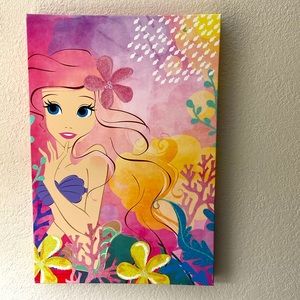 Little mermaid poster Disney Wall art canvas Decor for girls bedroom size 13x19